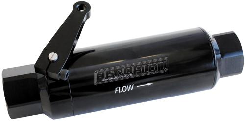 Aeroflow AF66-2051BLK -12ORB Inline Filter With Ballvalve