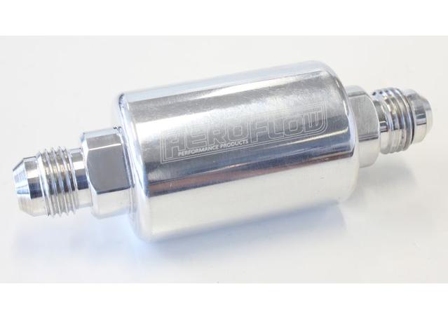 Aeroflow AF66-2052P Filter 40 Micron Polished-6AN 1.25"x3
