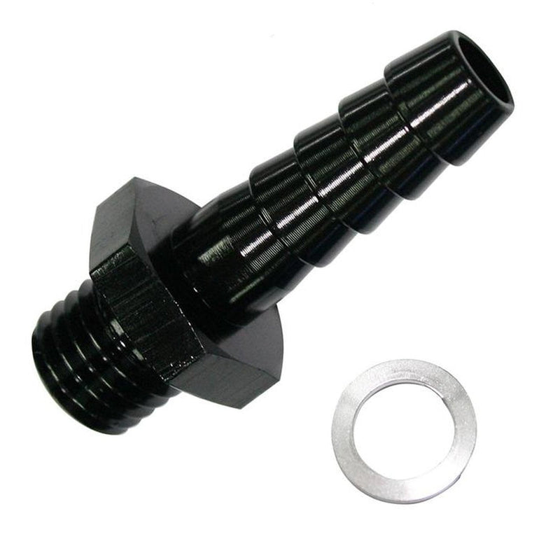 Aeroflow AF734-00BLK Metric M18x1.5mm To 3/8 Barb Black