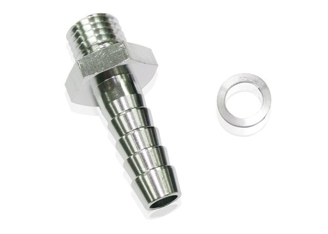 Aeroflow AF734-03S Metric M18x1.5mm To 5/8 Barb Silver