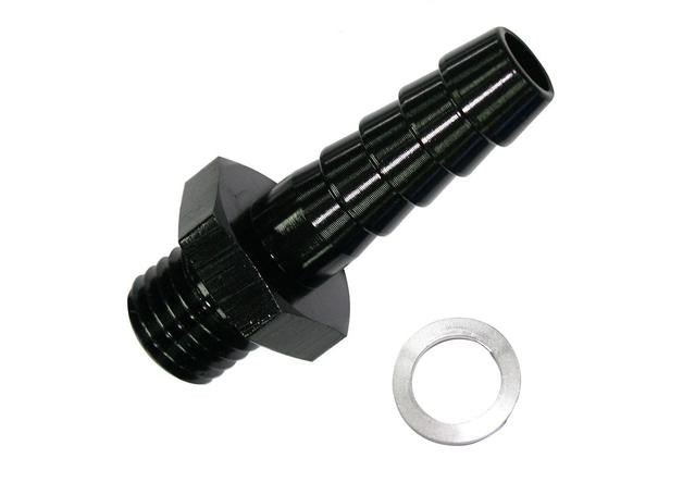 Aeroflow AF745-03BLK Male 10mmx1.00mm To 1/2 Barb Black