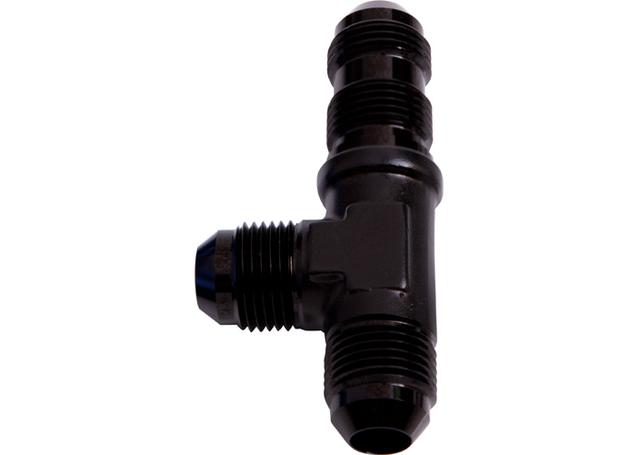 Aeroflow AF804-08BLK Male -8AN Tee Bulkhead On Run Black