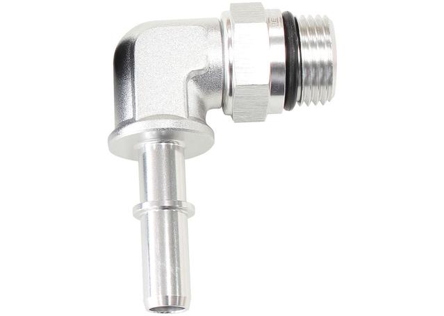 Aeroflow EFI Fuel Fitting 90 Deg 5/16" Push On Barb To