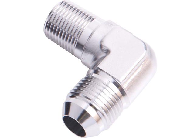 Aeroflow AF822-08-08S Male 90Deg 1/2" Npt To -8AN Silver