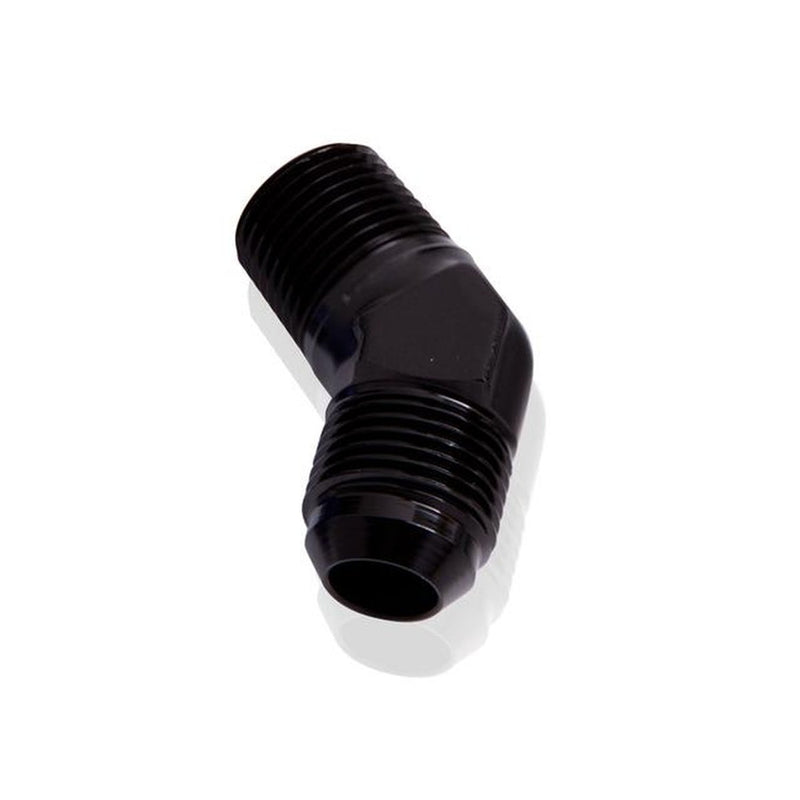 Aeroflow AF823-06-02BLK Male 45Deg 1/8" Npt To -6AN Black