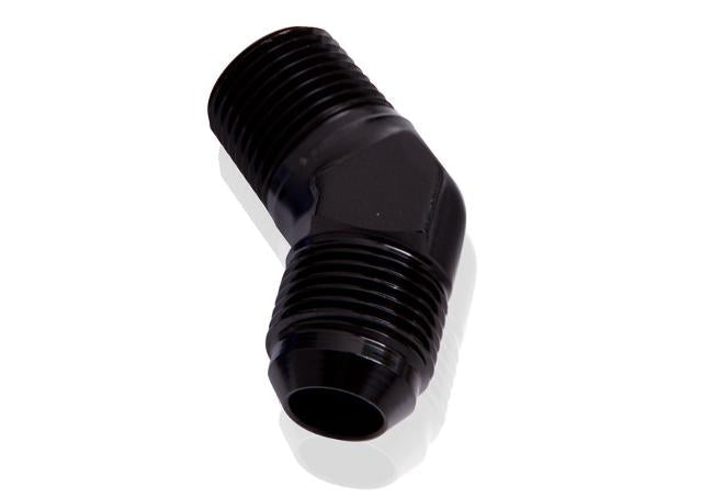Aeroflow AF823-08-08BLK Male 45Deg 1/2" Npt To -8AN Black