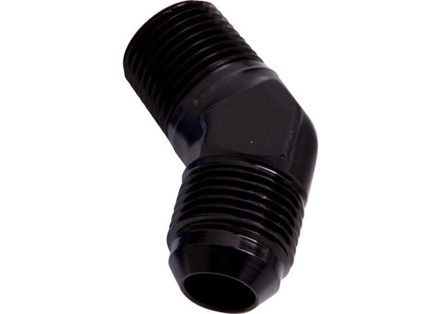 Aeroflow AF823-06BLK Male 45Deg 1/4" Npt To -6AN Black