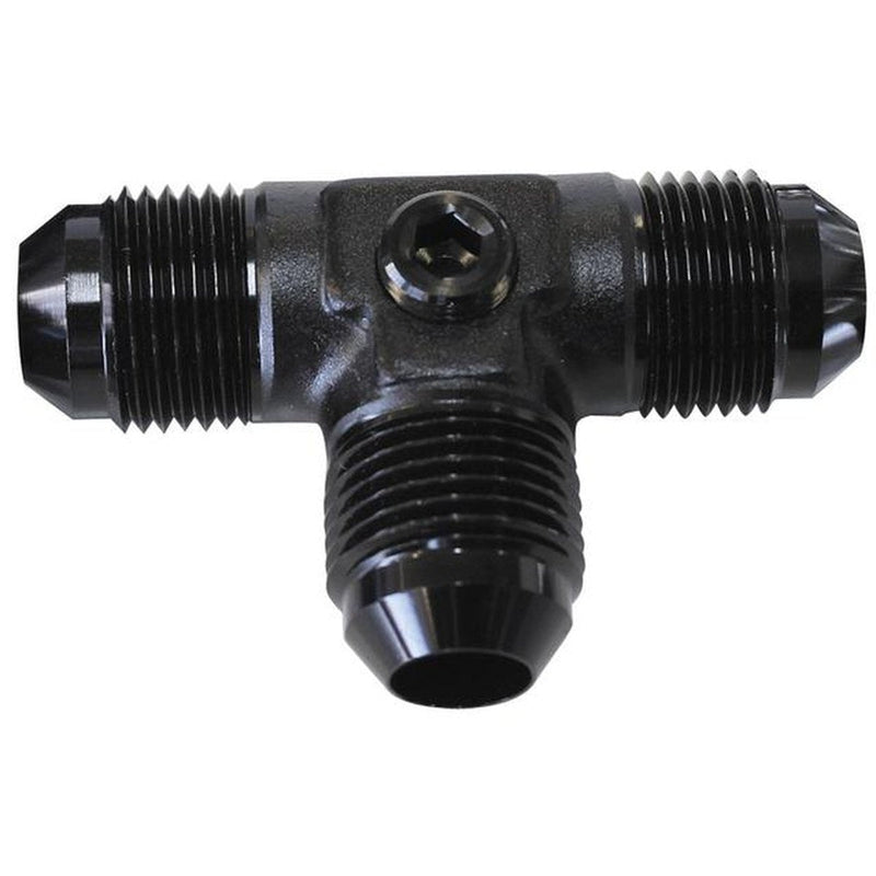 Aeroflow AF824-06PBLK Male Flare Tee -6AN With 1/8" Port