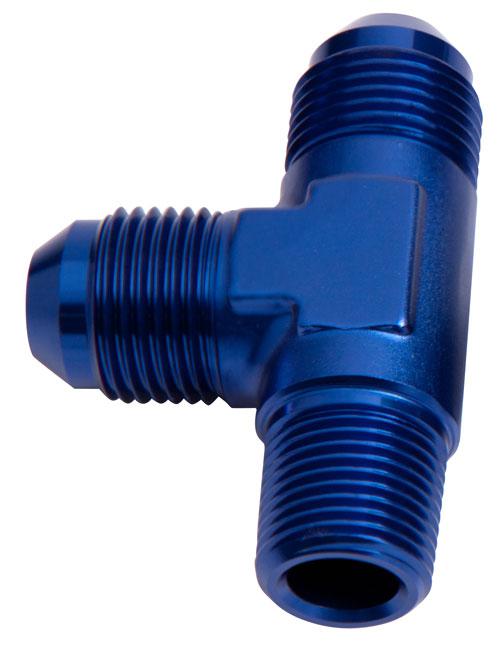 Aeroflow AF826-04 Tee -4AN With 1/8" NPT On Run Blue AN