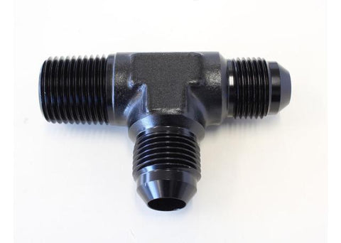 Aeroflow AF826-08-08BLK Tee -8AN With 1/2" NPT On Run