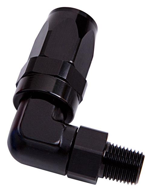 Aeroflow AF829-06-06BLK Male 3/8" Npt 90Deg To -6AN Black