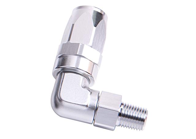 Aeroflow AF829-06-06S Male 3/8" Npt 90Deg To -6AN Silver