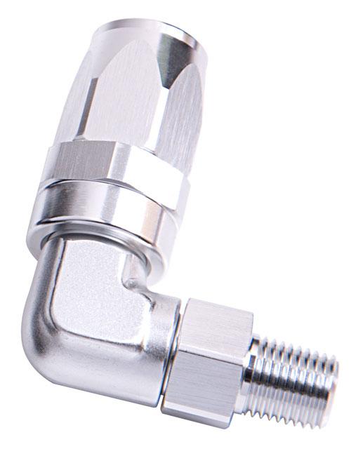 Aeroflow AF829-10-06S Male 3/8" Npt 90Deg To -10AN Silver