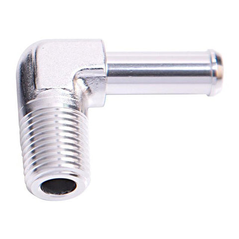 Aeroflow AF842-08-12S 90Deg 1/2" Npt To 3/4" Barb Silver