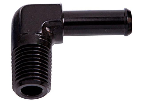 Aeroflow AF842-06-05BLK 90Deg 3/8" Npt To 5/16" Barb