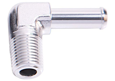 Aeroflow AF842-03-04S 90Deg 1/8" Npt To 3/16" Barb Silver