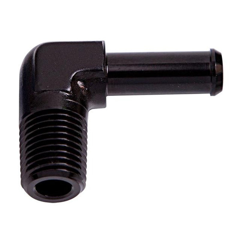 Aeroflow AF842-08-12BLK 90Deg 1/2" Npt To 3/4" Barb Black