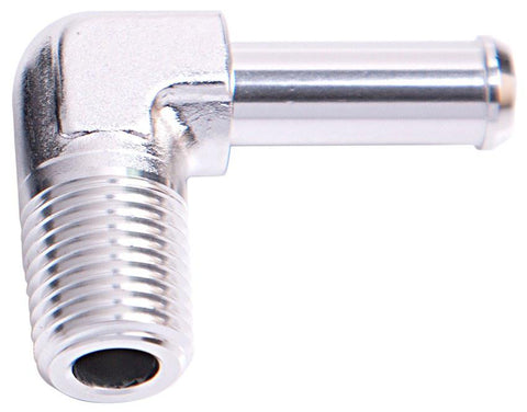 Aeroflow AF842-10S 90Deg 1/2" Npt To 5/8" Barb Silver