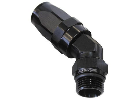 Aeroflow AF844-08-06BLK 45Deg -8 Hose To Male -6 Thread