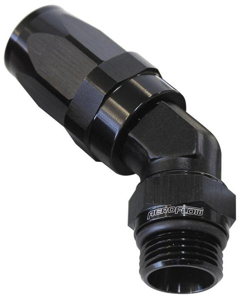 Aeroflow AF844-12-10BLK 45Deg -12 Hose To Male -10 Thread