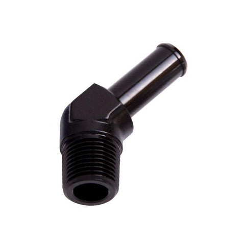 Aeroflow AF845-08-08BLK 45Deg 1/2" Npt To 1/2" Barb Black
