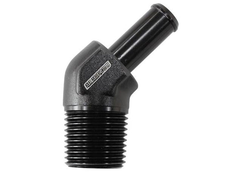 Aeroflow AF845-06-06ANBLK Black 45Deg 3/8"Npt To -6AN