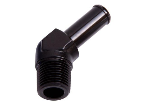 Aeroflow AF845-05BLK 45Deg 1/8" Npt To 5/16" Barb Black