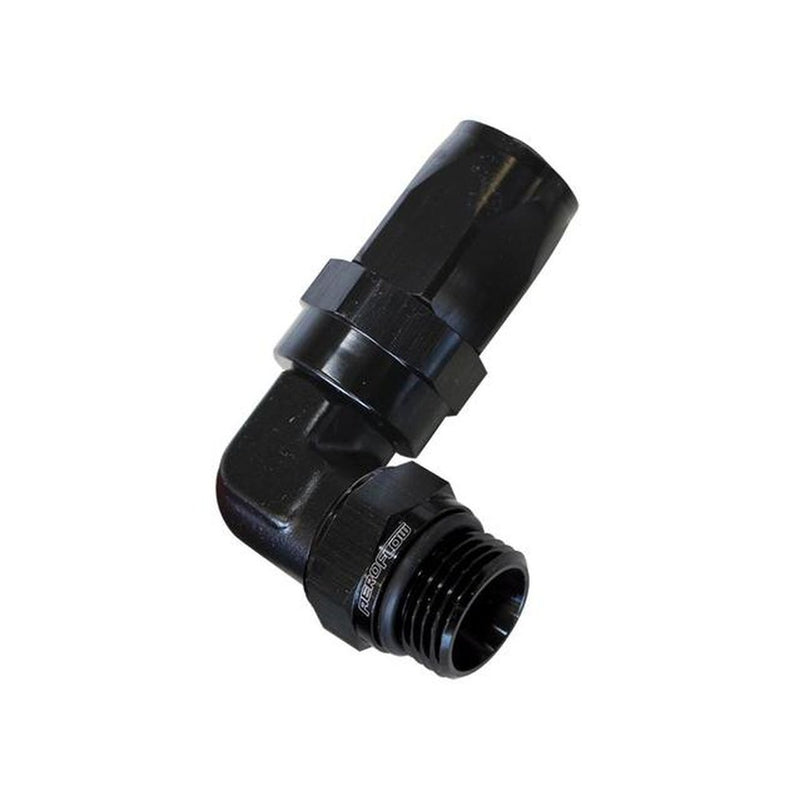 Aeroflow AF849-06-06BLK 90Deg -6AN Hose To Male -6AN