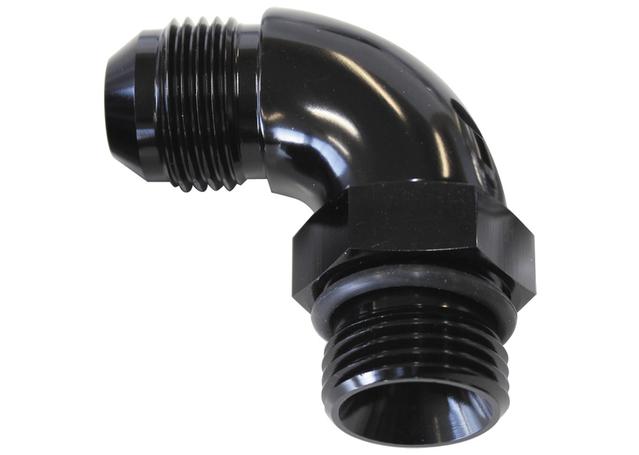 Aeroflow AF903-04BLK 90Deg -4ORB To -4AN Complete With