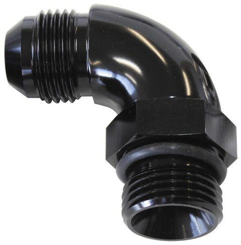 Aeroflow AF903-08BLK 90Deg -8ORB To -8AN Complete With