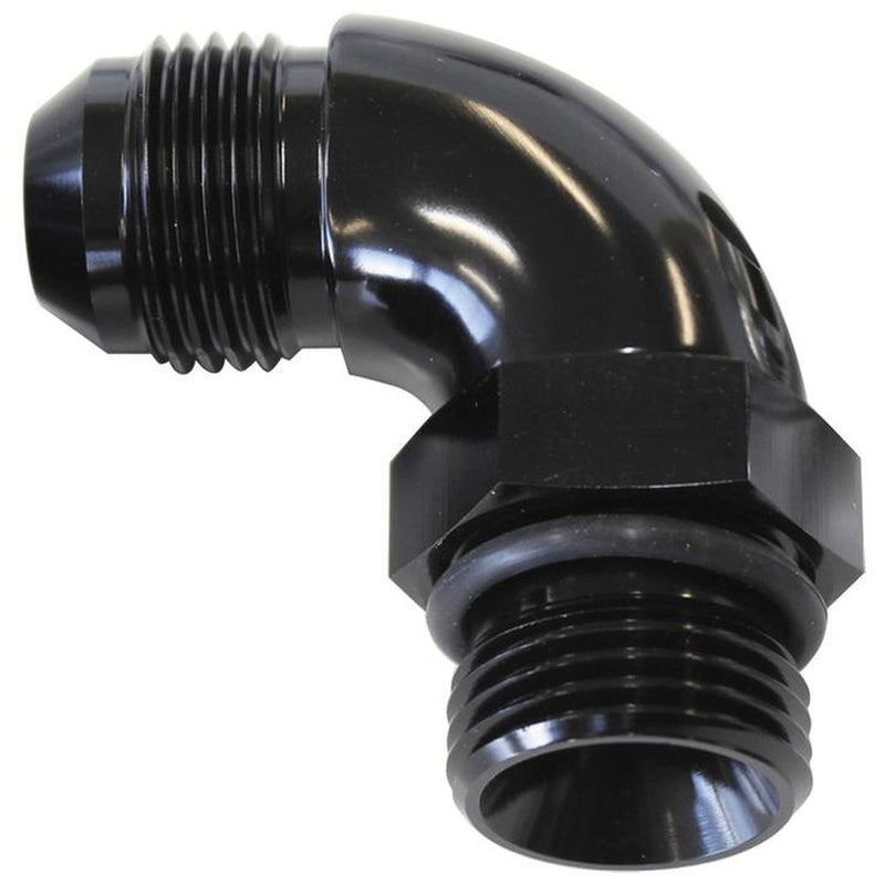 Aeroflow AF903-10-08BLK 90Deg -8ORB To -10AN Complet With