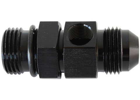 Aeroflow AF904-08BLK -8ORB To -8AN With 1/8" Port Black