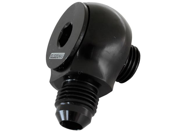 Aeroflow AF909-06-08BLK Slimline -8ORB To -6AN 90Deg fits