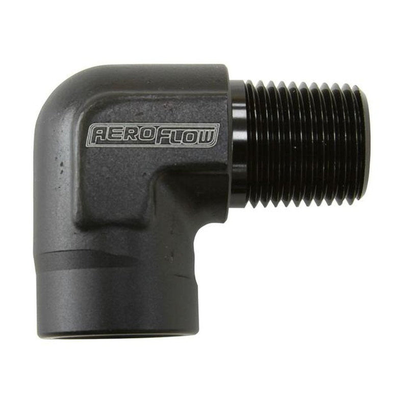 Aeroflow AF914-02BLK 90Deg Female - Male Elbow 1/8 Npt