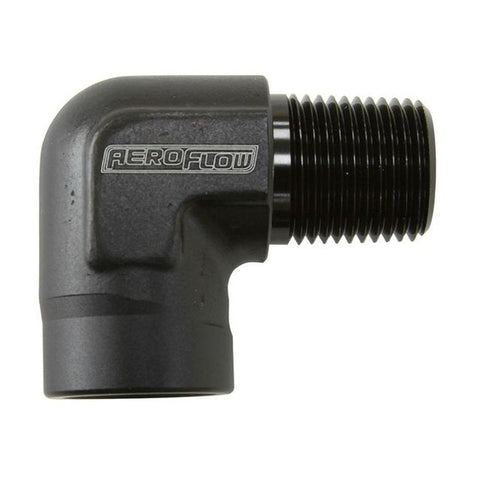 Aeroflow AF914-08BLK 90Deg Female - Male Elbow 1/2 Npt