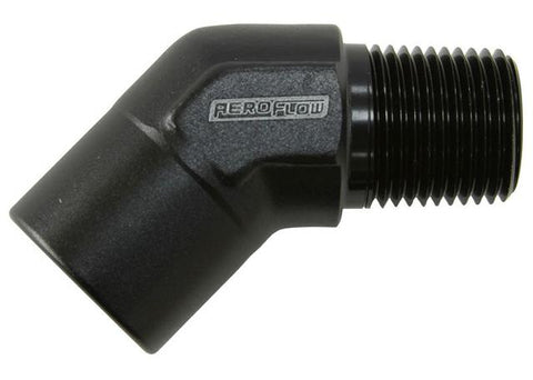 Aeroflow AF915-02BLK 45Deg Female - Male Elbow 1/8 Npt