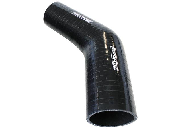 Aeroflow Silicone Hose Reducer 45 Deg Black I.D .75-.50"