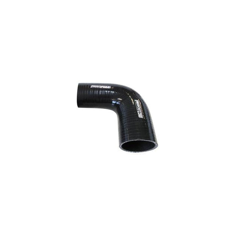 Aeroflow Silicone Hose Reducer 90Deg; Black 3.75-3.00"