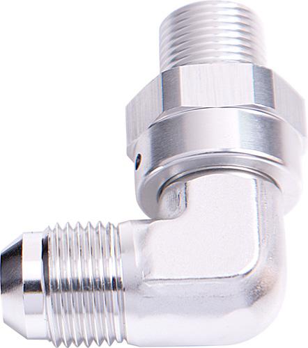 Aeroflow AF922-03-02S 90Deg 1/8" Npt To -3AN Silver Male