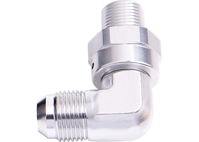 Aeroflow AF922-04-04S 90Deg 1/4" Npt To -4AN Silver Male