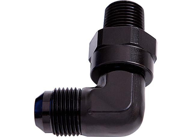 Aeroflow AF922-06-02BLK 90Deg 1/8" Npt To -6AN Black Male
