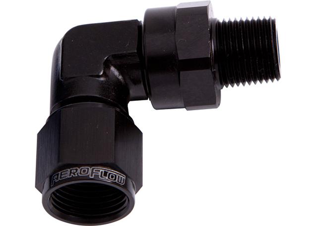 Aeroflow AF923-06-02BLK 90Deg 1/8" Npt To -6AN Black