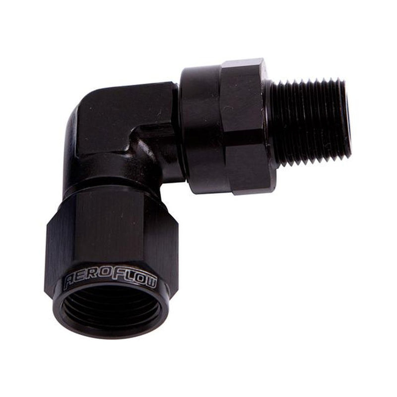Aeroflow AF923-10-06BLK 90Deg 3/8" Npt To -10AN Black