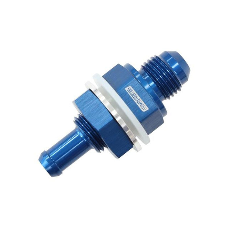 Aeroflow -8AN Bulkhead Fitting W/ 1/2 Barb Blue