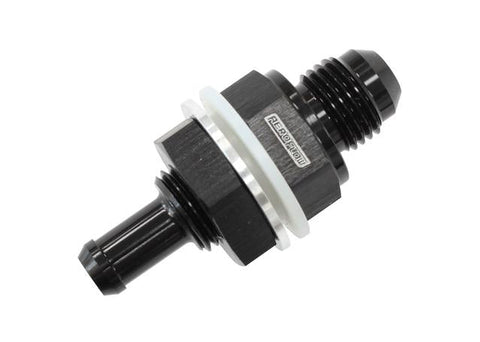 Aeroflow -8AN Bulkhead Fitting W/ 1/2 Barb Black