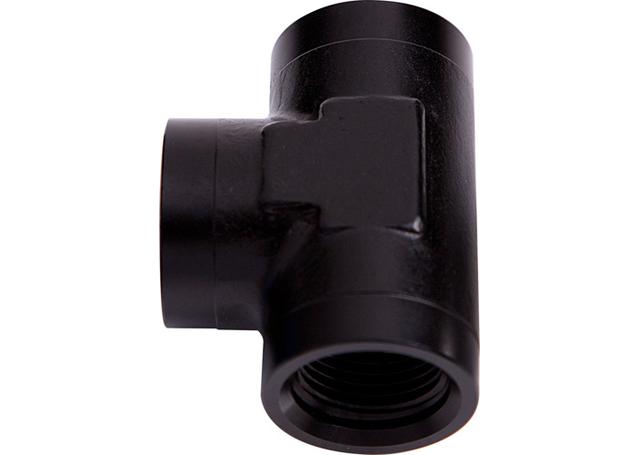 Aeroflow AF938-10BLK Female Tee -10 ORB Black 3X -10 ORB