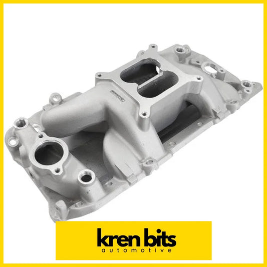 Aeroflow BB Chev Air Gap Dual Plane Intake Manifold Natural Cast Finish AF6011-1001 intake manifold