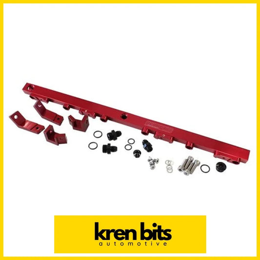 Aeroflow Ford BA-BF Barra 4.0L DOHC Billet EFI Fuel Rail - Red AF64-2004R Fuel Rail