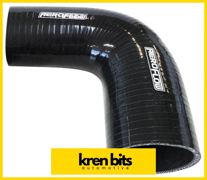 Aeroflow Gloss Black 90° Silicone Reducer / Expander Hose 3’’ (76mm) to 2-1/2’’ (63mm) I.D