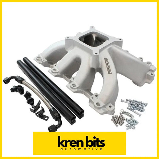 Aeroflow GM LS Cathedral Port Carburettor Hi Rise Race Single Plane EFI Intake Manifold Natural Cast Finish AF6050-5001